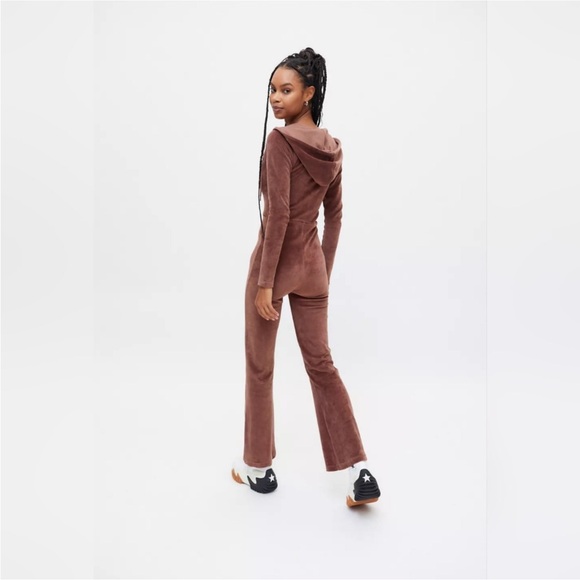 EUC Urban Outfitters Iets Frans Velour Catsuit Jumpsuit - Picture 2 of 4